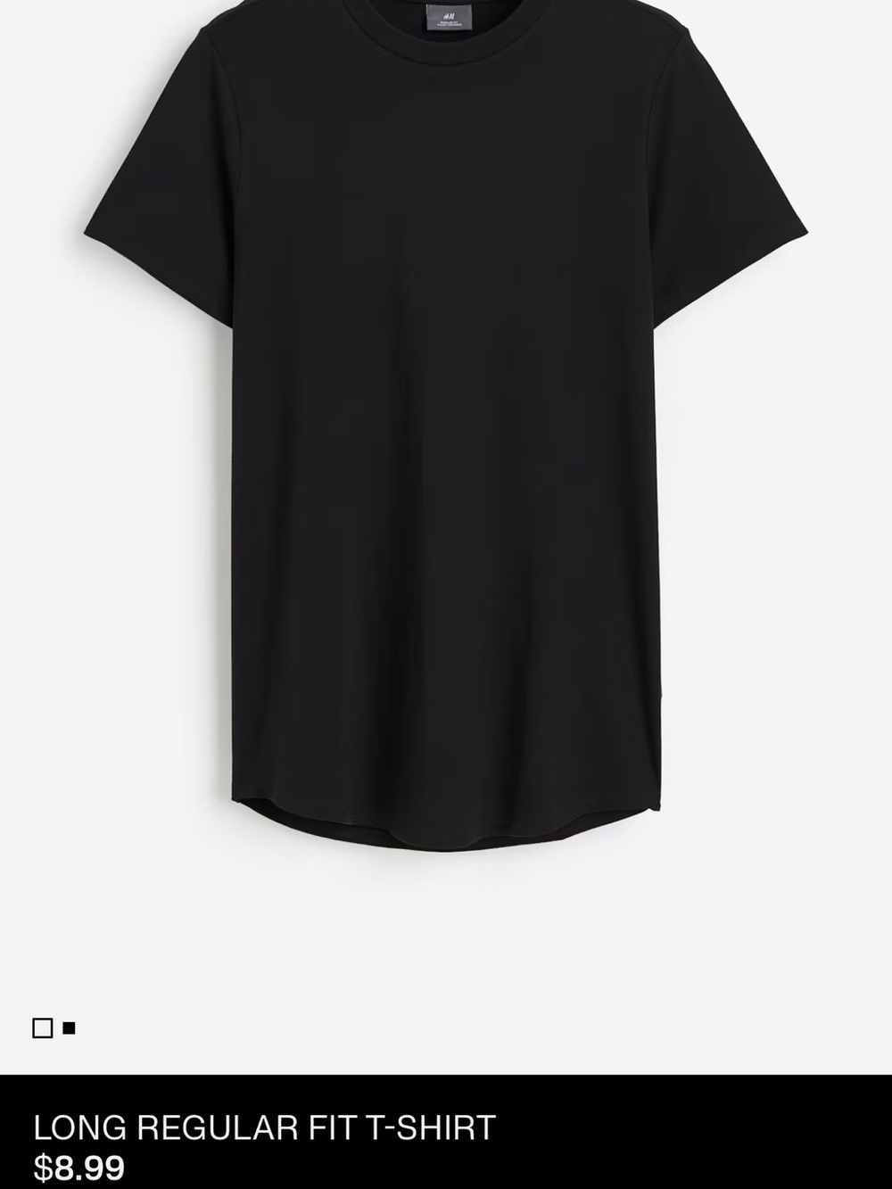 Long Regular Fit Black T-Shirt